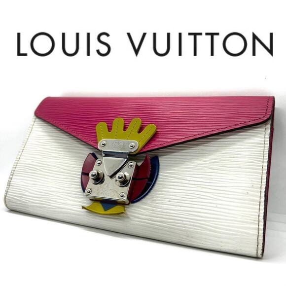 LOUIS VUITTON Portefeuille Sarah Tribal Mask Purse wallet M60792 Epi Pivoine LV - Picture 1 of 10